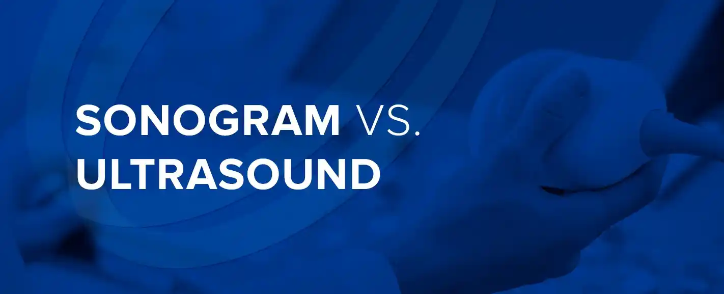 Comparison between ultrasound and sonogram, explaining differences and uses in medical imaging