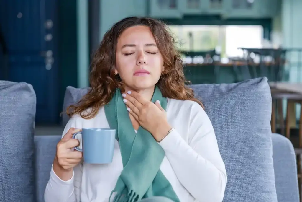 How long does a sore throat from allergies usually last